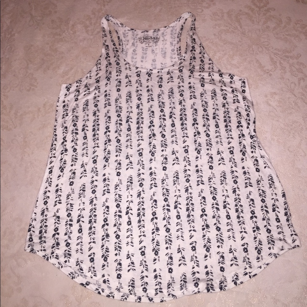 Black and white floral tank top